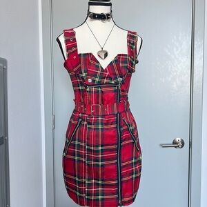 Punk plaids strap dress